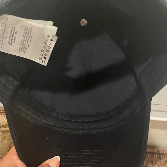 Moncler Black Baseball Cap with White Logo